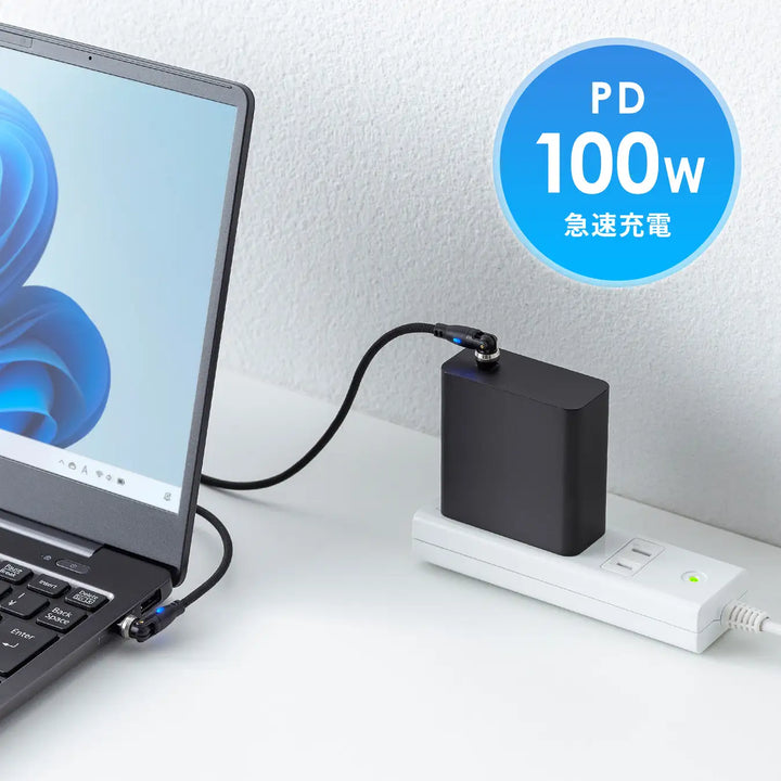SANWA USB-C 充電ケーブル PD100W 急速充電対応 両端回転コネクタ USB2.0 Type-C ケーブル Nintendo Switch  iPhone iPad Macbook ノートパソコン 対応