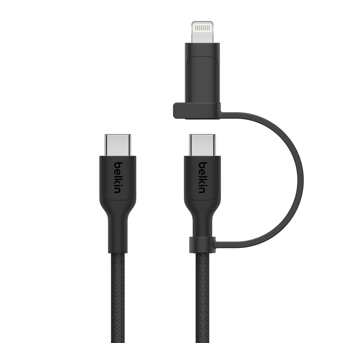BELKIN BoostCharge Pro  2-in-1ケーブル 1.5m USB-C & ライトニング端子 最大60W USB充電ケーブル