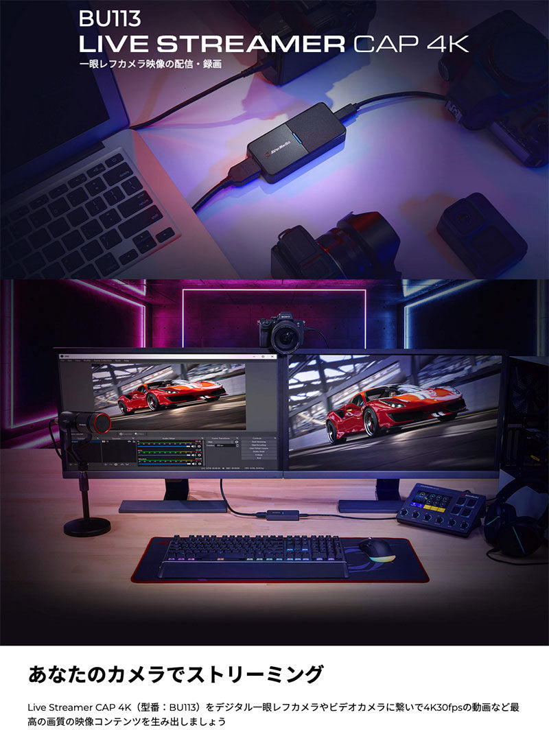AVerMedia TECHNOLOGIES LIVE STREAMER CAP 4K ビデオキャプチャーデバイス