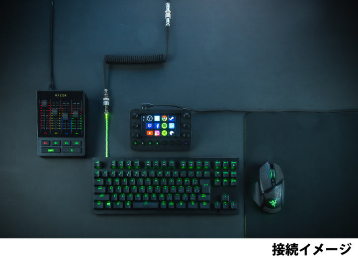 Team GRAPHT ライティング PP / PE二層編組 コイルケーブル USB Type-C - USB A アビエーションコネクタ仕様 最大3.52m