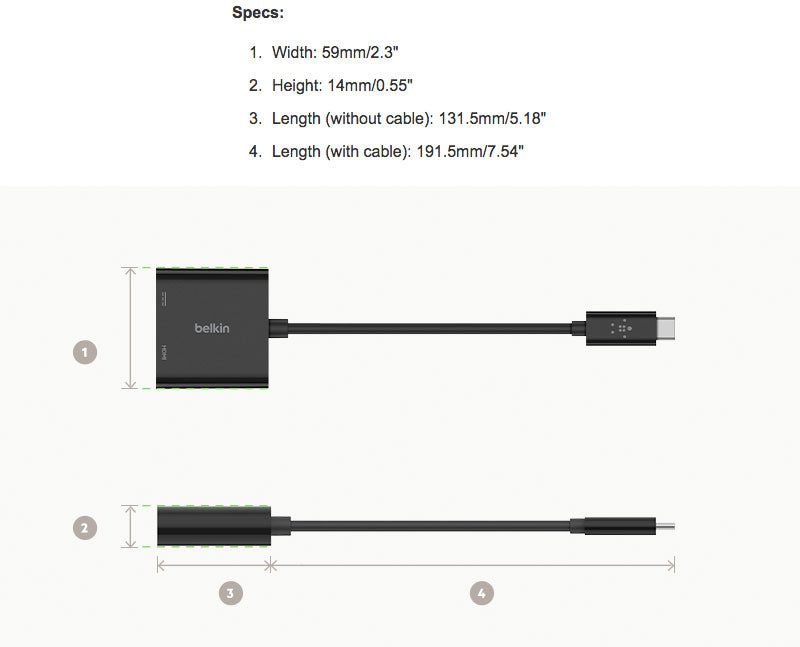 BELKIN USB-C to HDMI + USB-C 60W PD対応 変換アダプタ
