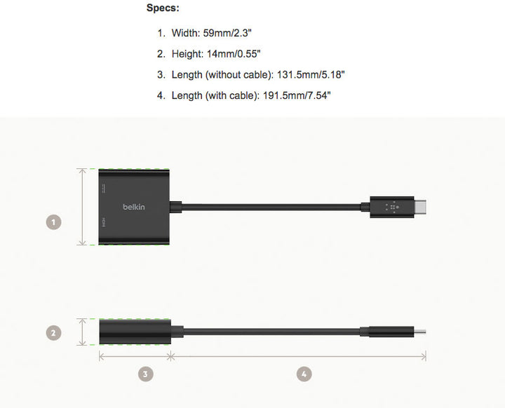 BELKIN USB-C to HDMI + USB-C 60W PD対応 変換アダプタ