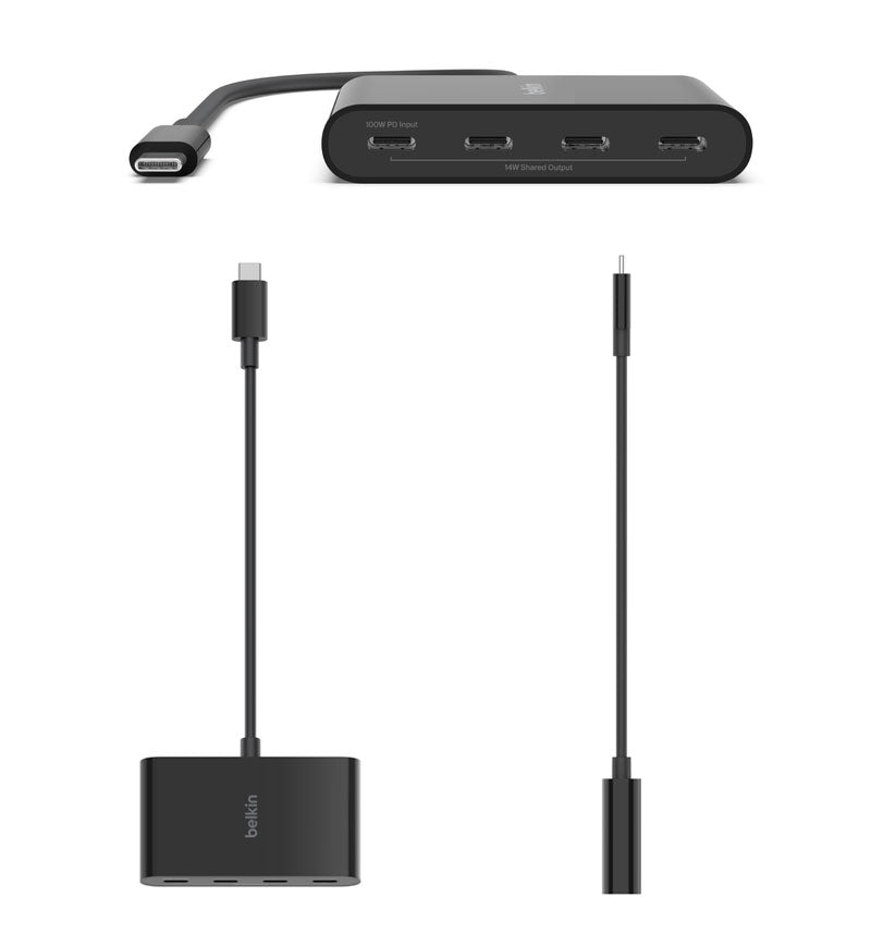 BELKIN CONNECT 4ポートUSB-C to C ハブ 100W充電/10Gbpsデータ転送 PD対応 AVC018btBK