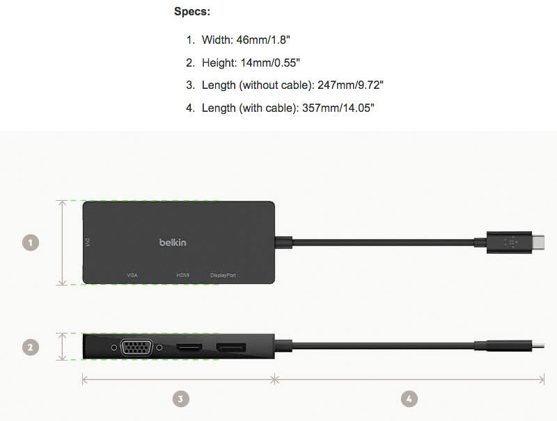 BELKIN USB-C to 映像変換アダプタ (HDMI、DisplayPort、VGA、DVI)