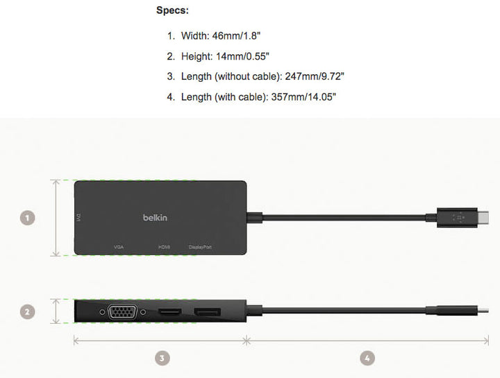 BELKIN USB-C to 映像変換アダプタ (HDMI、DisplayPort、VGA、DVI)