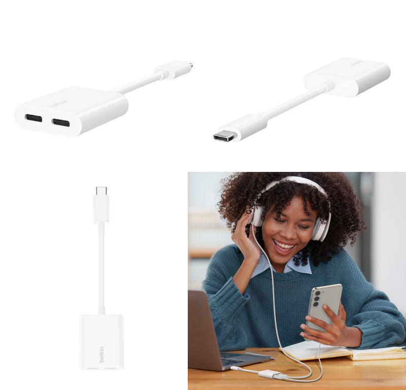 BELKIN RockStar USB-Cオーディオ + 充電アダプター 最大60W PD対応 ホワイト