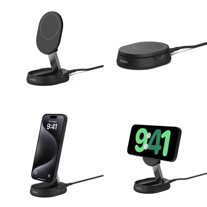 BELKIN BoostCharge Pro Qi2 折りたたみ式磁気ワイヤレス充電スタンド