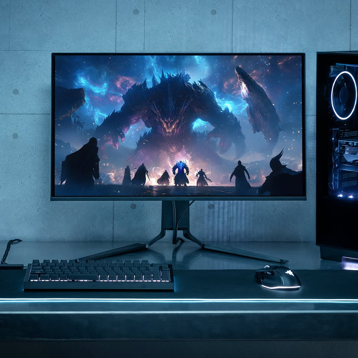 Team GRAPHT Gaming Monitor  27インチ ゲーミングモニター WQHD (2560×1440) QD-OLED パネル搭載    応答速度0.03ms  240Hz 縦横回転 高さ調整 DisplayPort HDMIx2 DCI-P3 Adobe RGB sRGB ディスプレイ