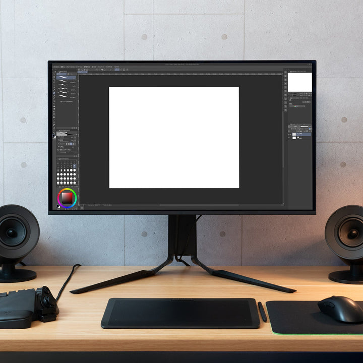 Team GRAPHT Gaming Monitor  27インチ ゲーミングモニター WQHD (2560×1440) QD-OLED パネル搭載    応答速度0.03ms  240Hz 縦横回転 高さ調整 DisplayPort HDMIx2 DCI-P3 Adobe RGB sRGB ディスプレイ