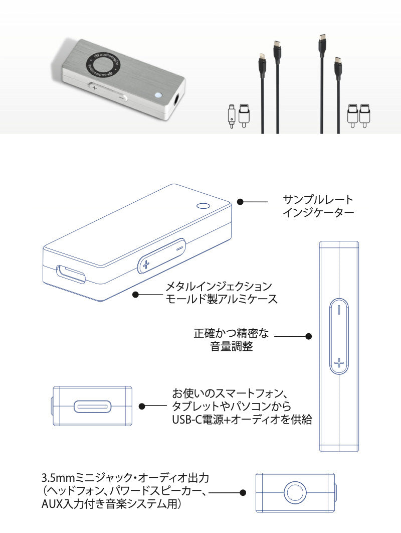 Audioengine DAC3 ポータブルヘッドホンDACアンプ