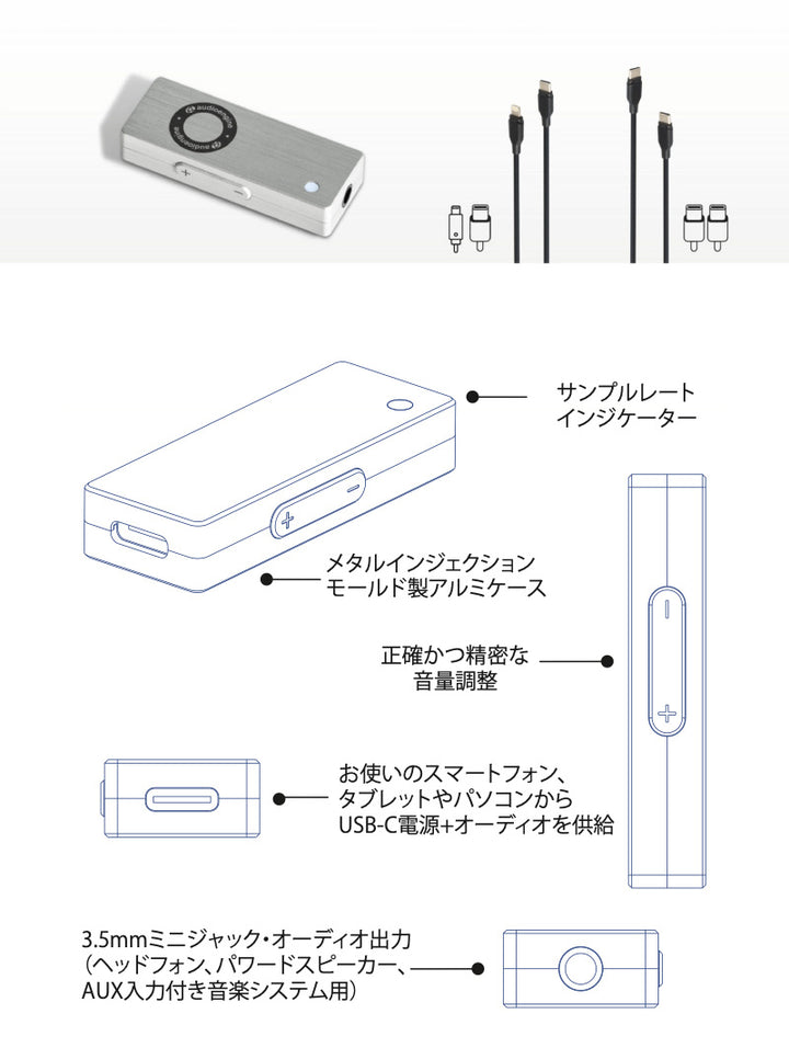 Audioengine DAC3 ポータブルヘッドホンDACアンプ