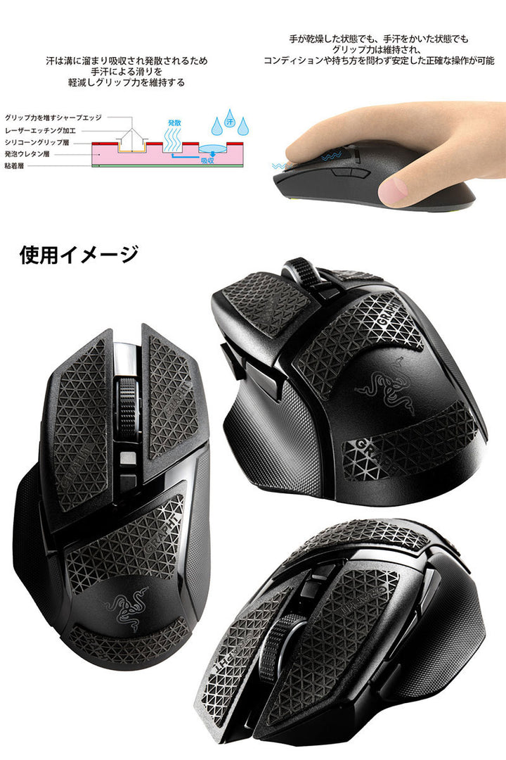 Team GRAPHT Razer マウスグリップテープ 高耐久モデル △テクスチャ