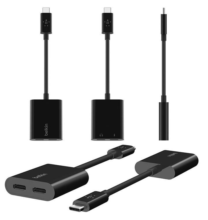 BELKIN CONNECT USB Type-C to Audio + Charge オーディオ + 充電アダプタ ブラック PD対応