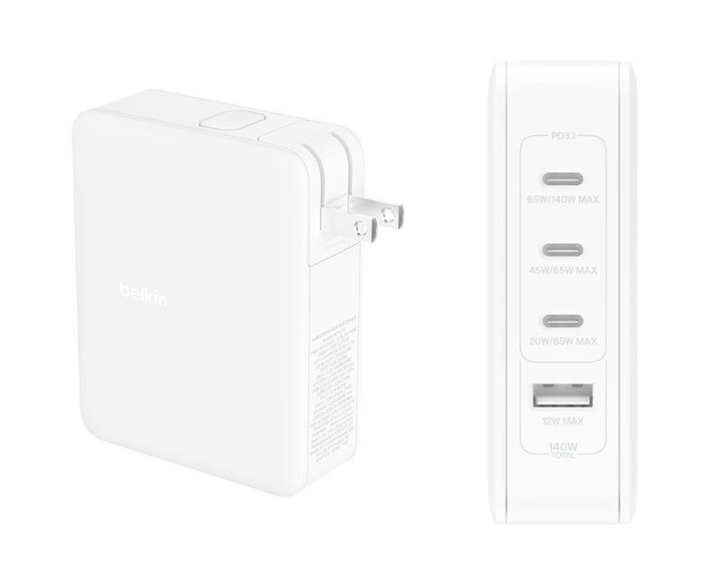 BELKIN BoostCharge Pro 140W 4ポート GaN PD急速充電器 WCH014dqWH