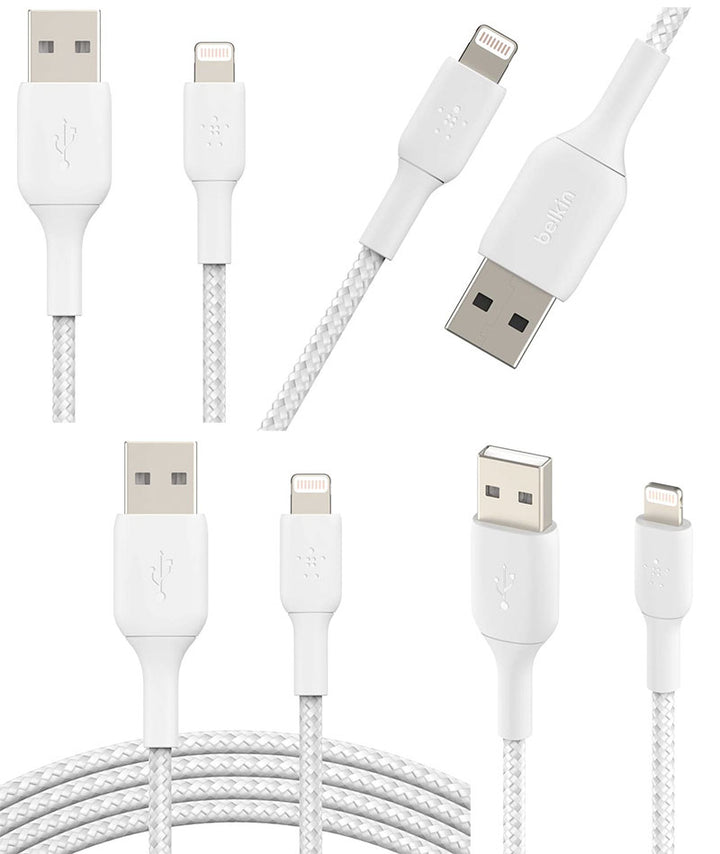 BELKIN BOOST↑ CHARGE USB-A to Lightning MFi認証 高耐久 編み込みケーブル ホワイト
