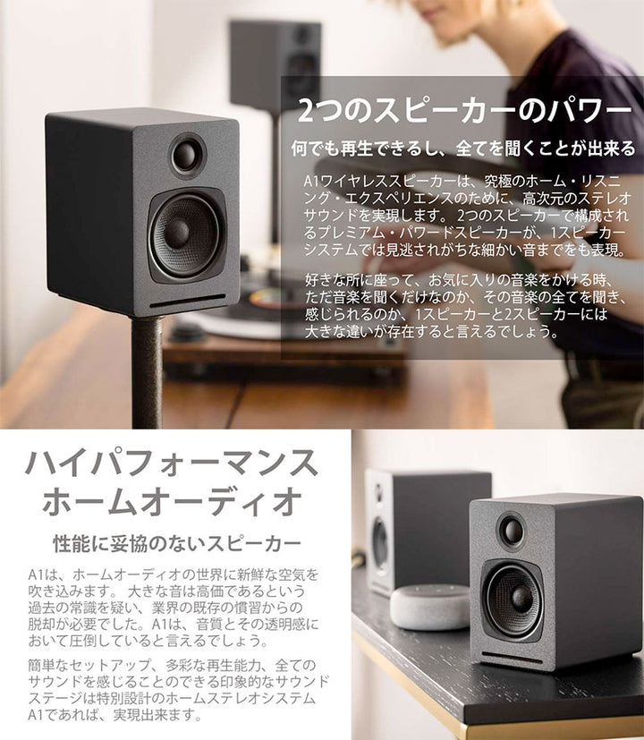 Audioengine A1 ワイヤレス・パワードスピーカー Bluetooth5.0 aptX対応