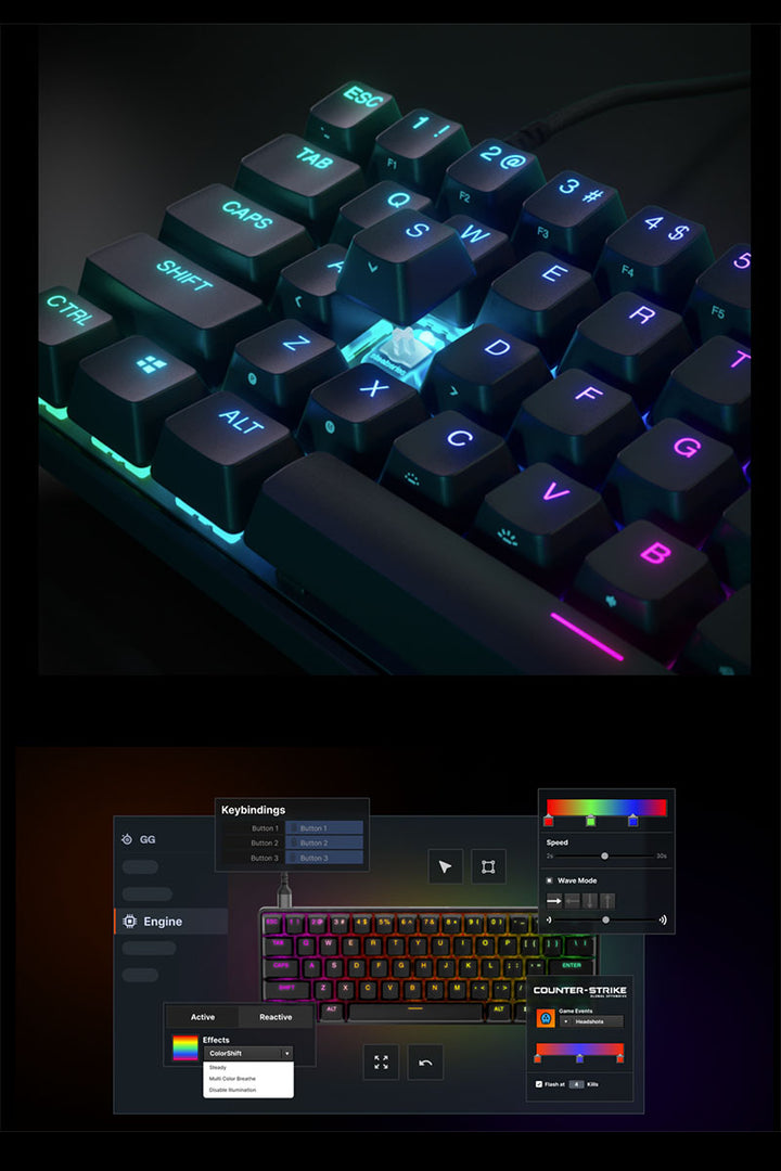 SteelSeries Apex Pro Mini 有線 テンキーレスメカニカルゲーミングキーボード OmniPointスイッチ