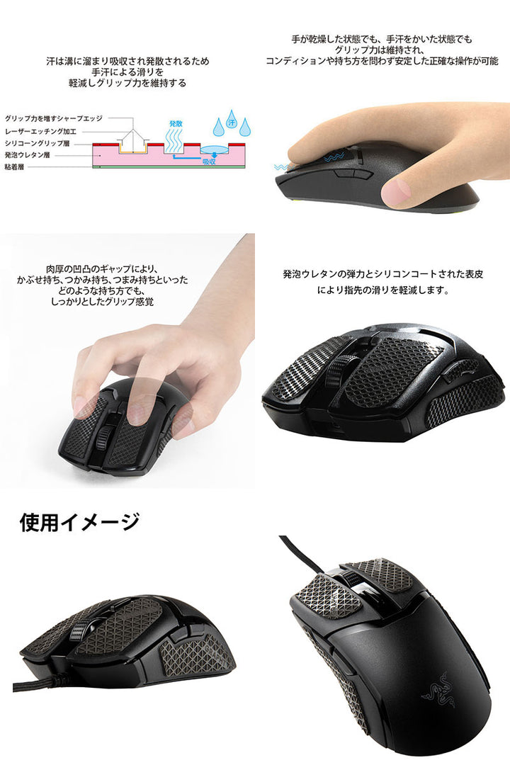 Team GRAPHT Razer マウスグリップテープ 高耐久モデル △テクスチャ