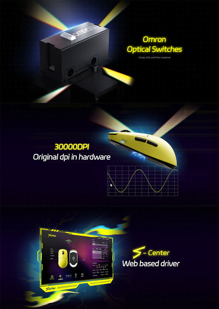 SCYROX V8 2.4GHz ワイヤレス 両対応 8K対応 ゲーミングマウス