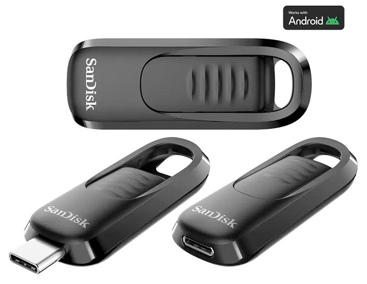 SanDisk Ultra Slider USB Type-C フラッシュドライブ USB 3.2 Gen 1 格納式コネクタ