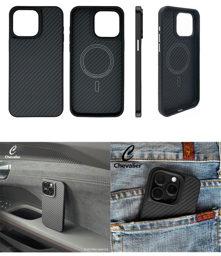 Chevalier iPhone 15 シリーズ対応 S2 MagSafe対応 ハイパフォーマンスアラミドファイバーケース ガラスフィルム付き スマホケース  スマホカバー 携帯ケース