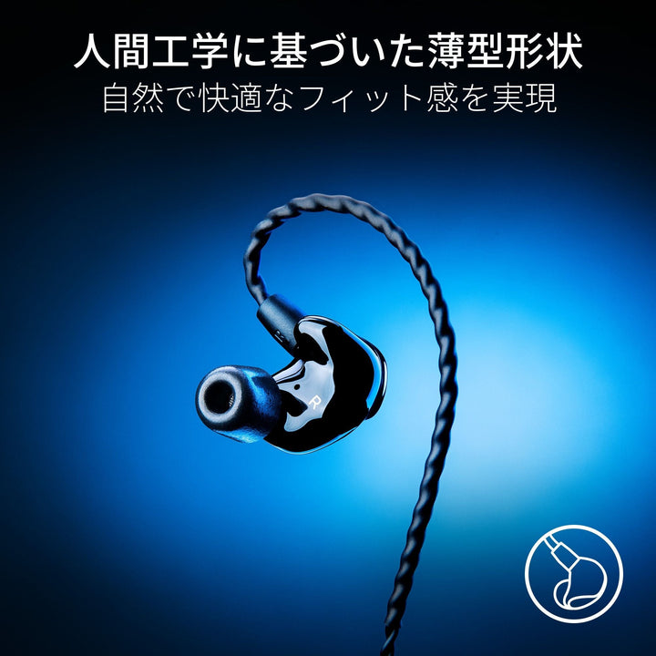 Razer Moray 有線 ハイブリッドデュアルドライバー ストリーミング/ゲーミングイヤホン MMCXケーブル ブラック