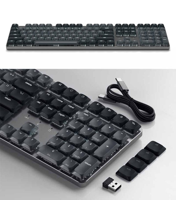 Satechi SM3 SLIM MECHANICAL BACKLIT Bluetooth Keyboard US Layout フルサイズ ロープロファイル 茶軸 108キー