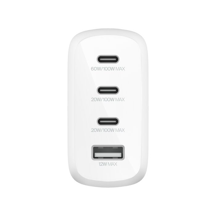 BELKIN BoostCharge Pro 4ポートGaN充電器112W + USB-Cケーブル付き 2.0m