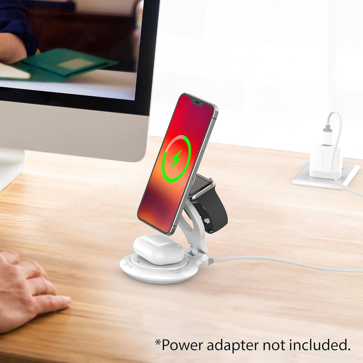 j5 create Qi2急速 15W充電対応 3in1 マグネット ワイヤレス充電器 スタンドコンパクト型