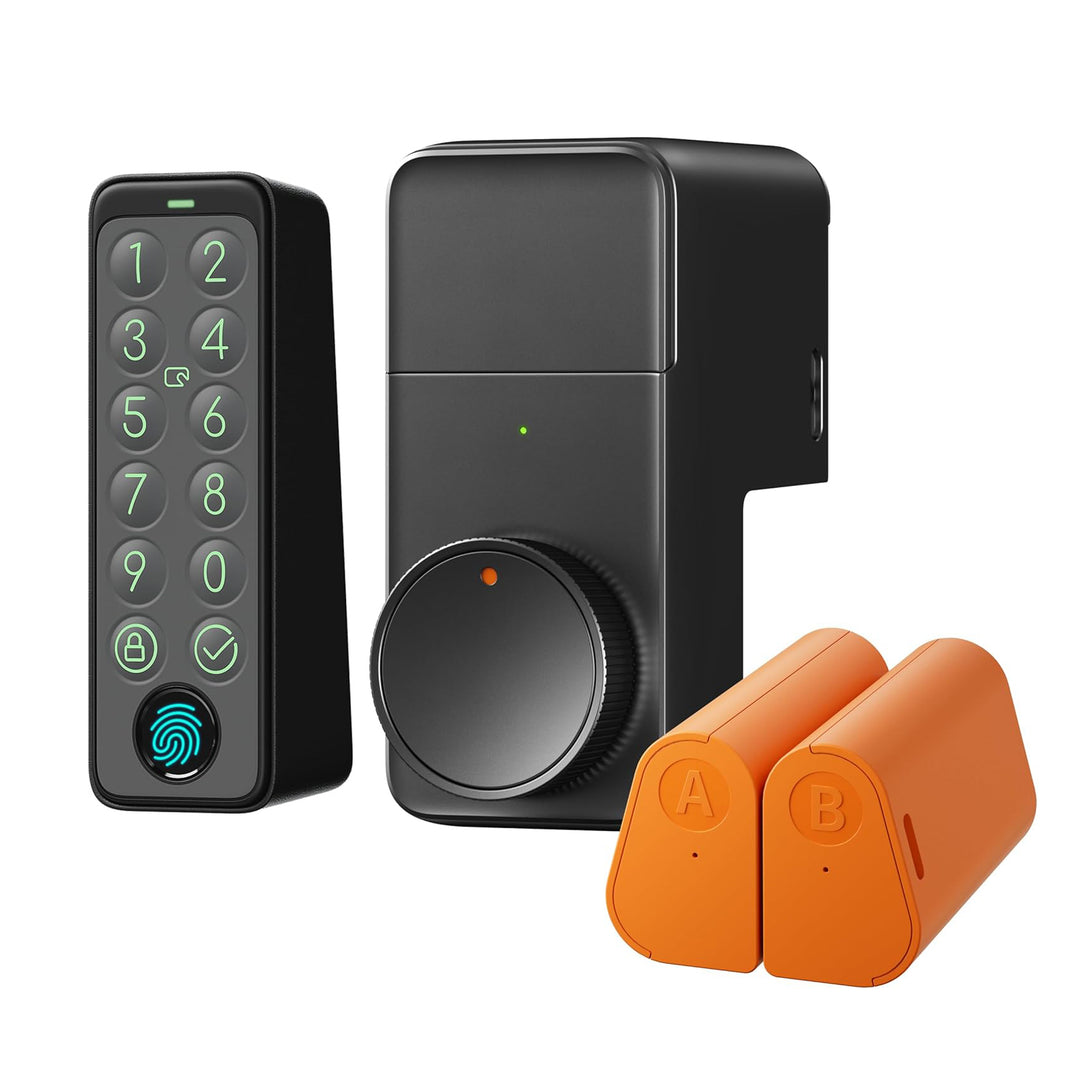 SwitchBot ドアロックProセット キーパッドタッチ 指紋認証パッド / 充電式バッテリー (ロックプロ1個+指紋認証パッド1個+充電バッテリー1個)