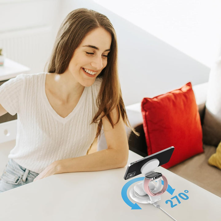 j5 create Qi2急速 15W充電対応 3in1 マグネット ワイヤレス充電器 スタンドコンパクト型