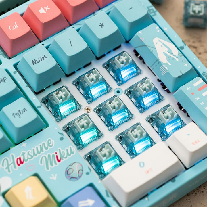 Akko Creamy Cyan スイッチ 押下圧50gf クリッキー 5ピン 45個入り メカニカル キーボード用