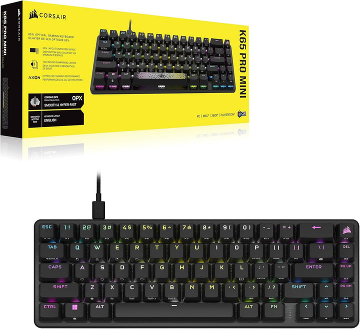 Corsair K65 PRO MINI 日本語配列 かな無し 有線 テンキーレス ゲーミングキーボード ブラック