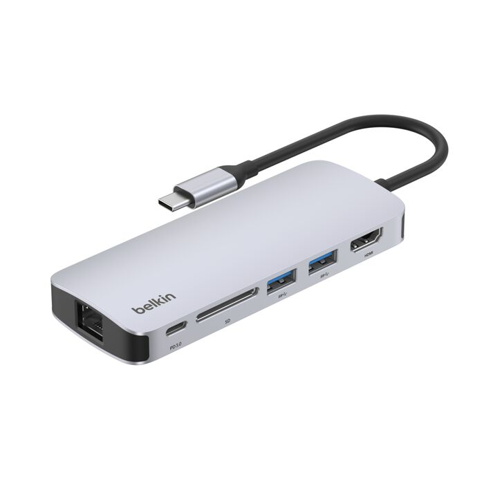 ⭕️ 美品⭕️ Belkin 6-in-1 USB イーサネット ハブ PD BELKIN Connect USB-C 6-in-1 イーサネットハブ PD対応 100W 4K