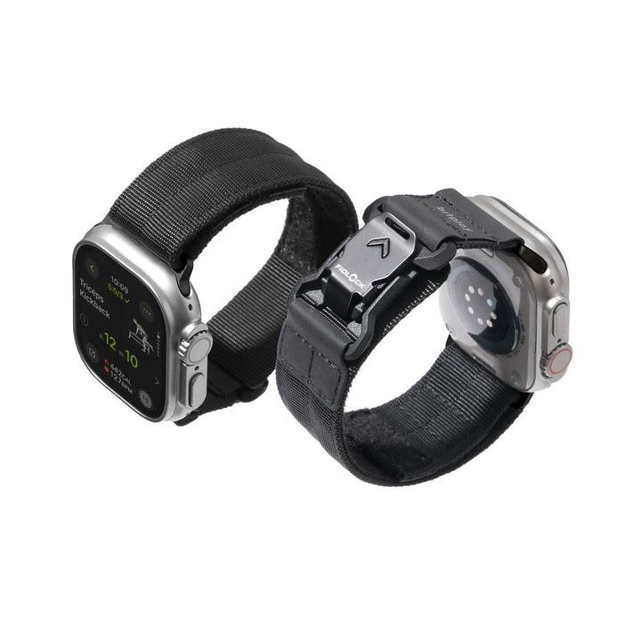bitplay Apple Watch 49 / 46 / 45 / 44mm Fidlockウォッチバンド シルバーバックル (ダークブラック / グレー)