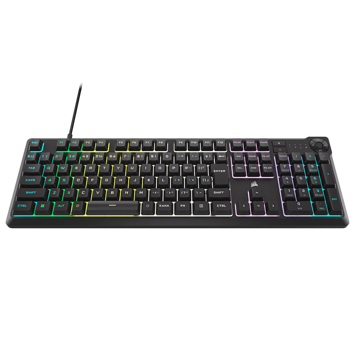 Corsair K55 CORE RGB 日本語配列(かな無し) 有線 フルサイズ 防滴 メンブレン ゲーミングキーボード ブラック
