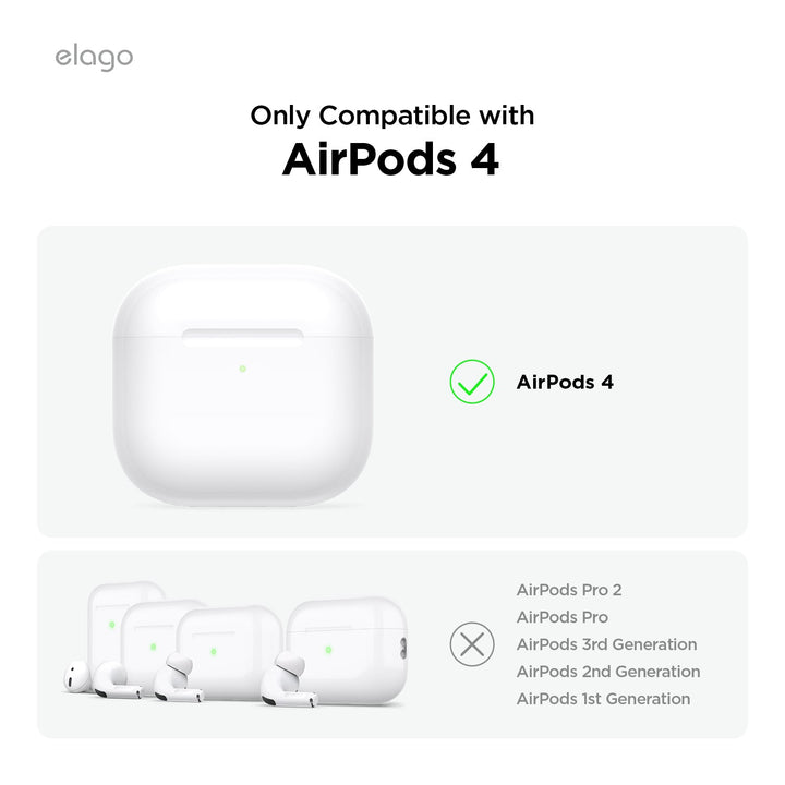 elago AirPods 4 CLEAR HANG CASE カラビナ付き クリアケース Transparent