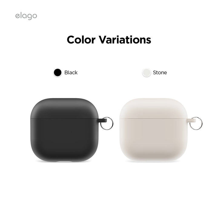 elago AirPods 4 LIQUID HYBRID HANG カラビナ付き シリコンケース