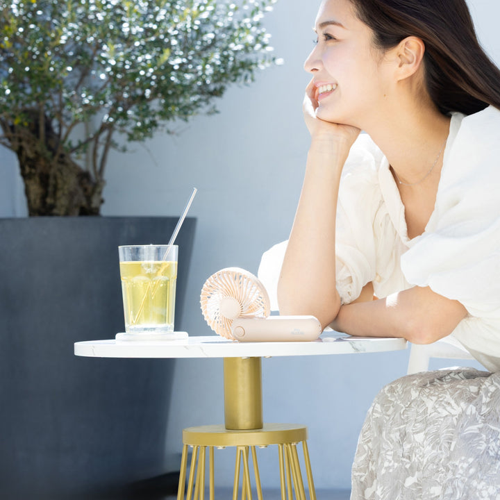 ELAiCE iFan Bloom 25 3WAY バッテリーチャージャー 2 ポータブル扇風機 モバイルバッテリー2,500mAh デスクファン 暑さ対策