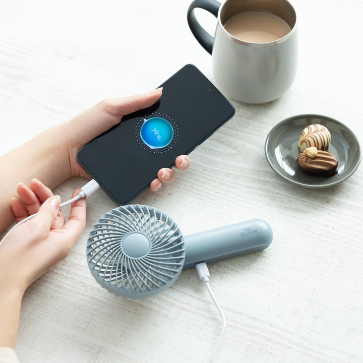 ELAiCE iFan Bloom 25 3WAY バッテリーチャージャー 2 ポータブル扇風機 モバイルバッテリー2,500mAh デスクファン 暑さ対策