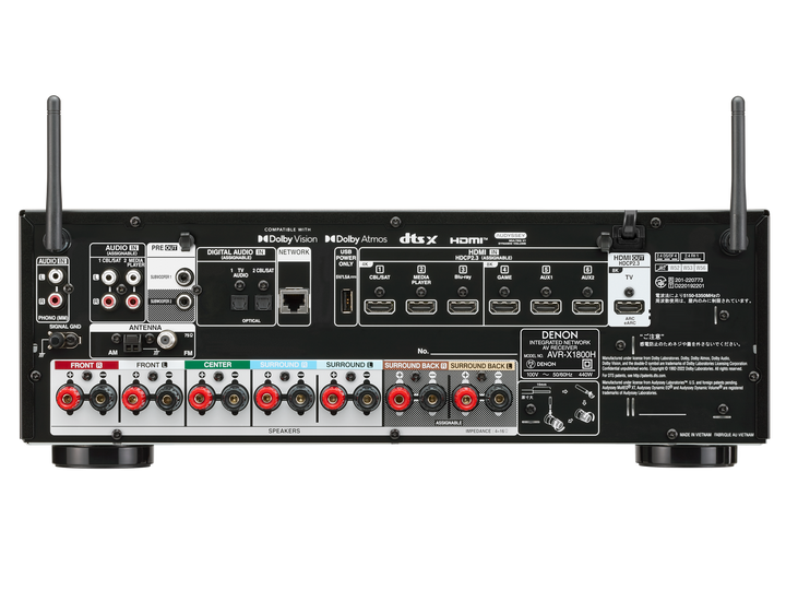 DENON AVR-X1800H 7.2 ch AVサラウンドレシーバー | Dolby Atmos | DTS:X | 8K/60Hz | HDR10+対応