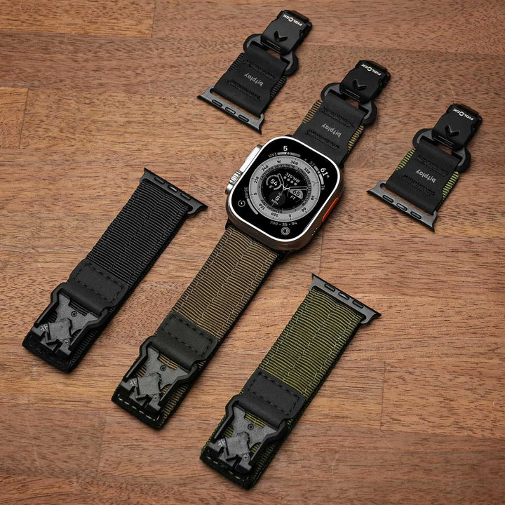 bitplay Apple Watch 49 / 46 / 45 / 44mm Fidlockウォッチバンド  ブラックバックル  (ダークブラック / アーミーグリーン / サンド)