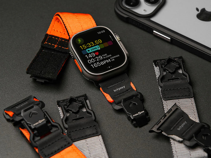 bitplay Apple Watch 49 / 46 / 45 / 44mm Fidlockウォッチバンド  ブラックバックル (オレンジ  /  グレー)