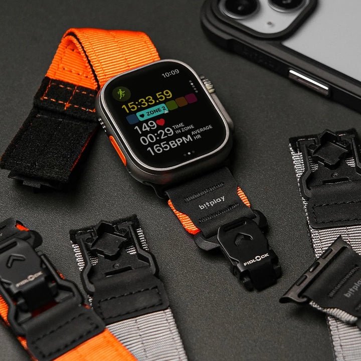 bitplay Apple Watch 49 / 46 / 45 / 44mm Fidlockウォッチバンド  ブラックバックル (オレンジ  /  グレー)