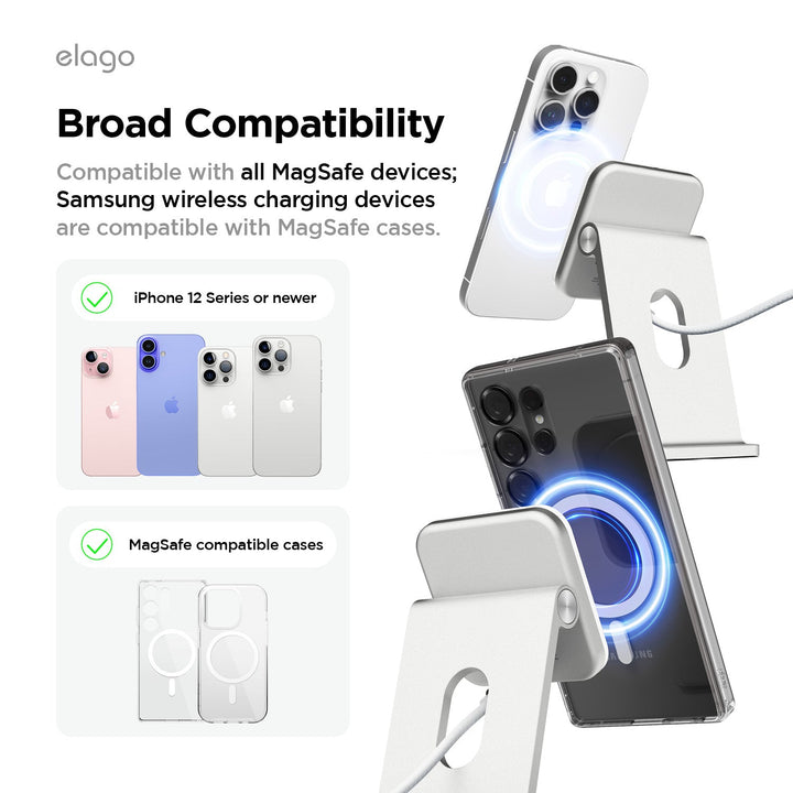 elago Wireless Charging Aluminium Stand for SMART PHONE 最大出力約15W スマートフォン用スタンド ワイヤレス充電器