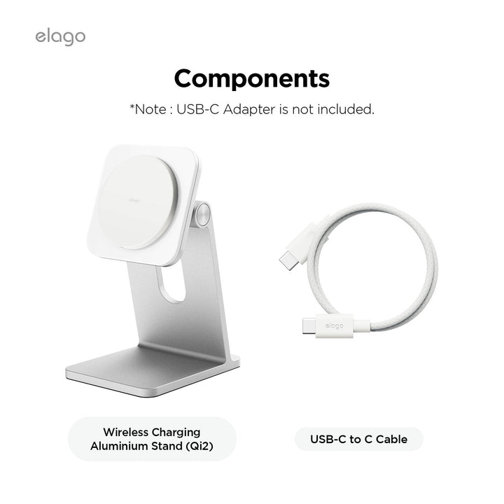elago Wireless Charging Aluminium Stand for SMART PHONE 最大出力約15W スマートフォン用スタンド ワイヤレス充電器
