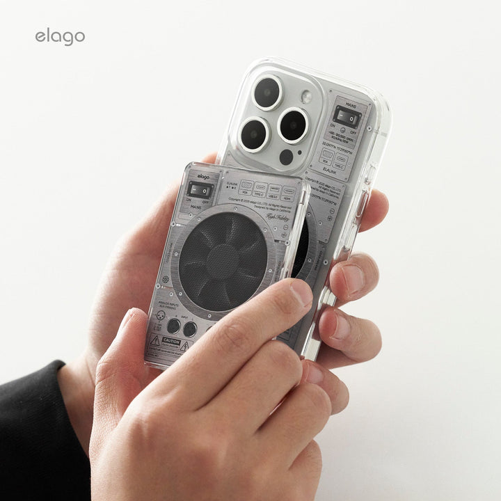 elago iPhone 16 / 16 Pro / 15 / 15 Pro AMP Monthly Magsafe対応ハイブリッドケース