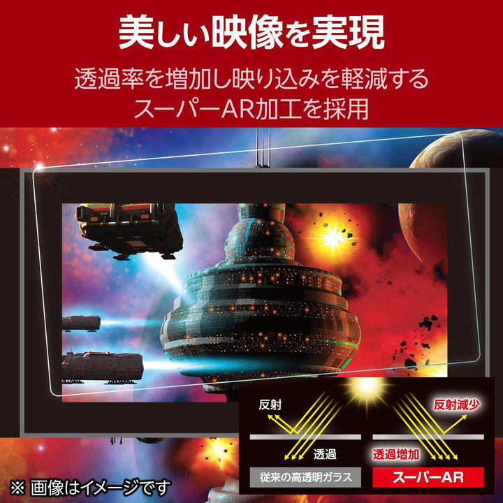 エレコム Nintendo Switch2専用 液晶ガラスフィルム エッチングAR加工 動画映え 10H強度 エアーレス 自己吸着タイプ 指紋防止 ラウンドエッジ加工 貼り付けツール付き