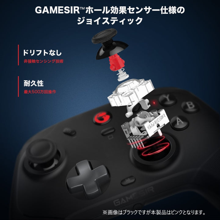 GameSir T4 Cyclone Pro Pink 6軸ジャイロ搭載 マルチプラットフォーム Xboxレイアウト ワイヤレス & 有線ゲーミングコントローラー USBドングル付き Nintendo Switch iOS/Android 対応