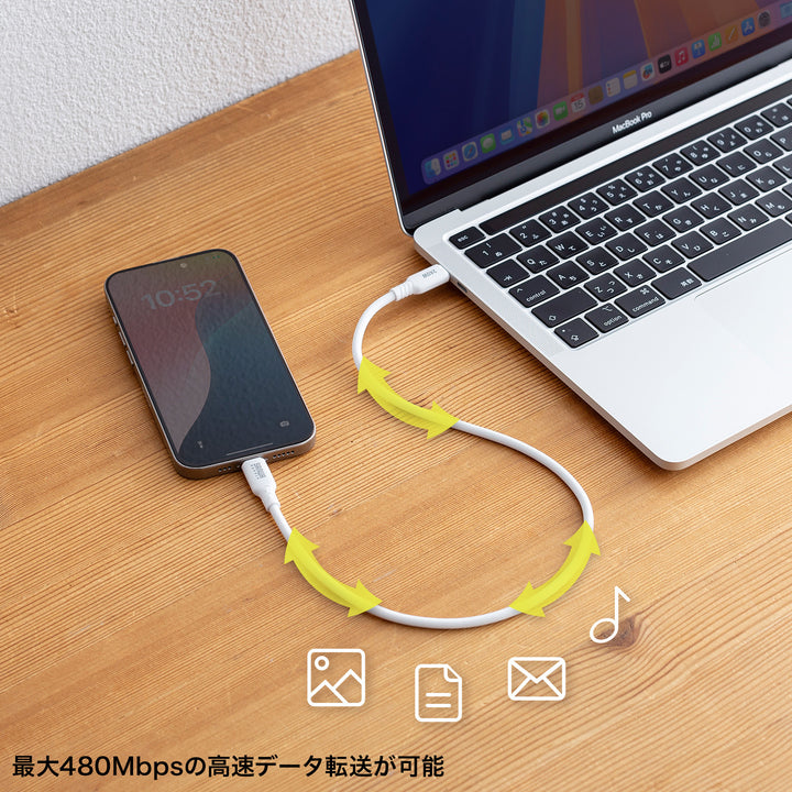 SANWA USB2.0 Type-C シリコンケーブル 充電ケーブル PD240W 通信ケーブル